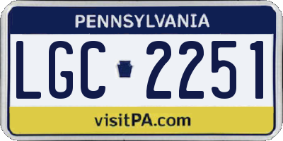 PA license plate LGC2251