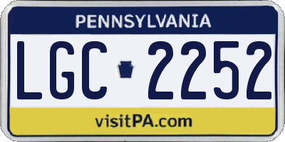 PA license plate LGC2252