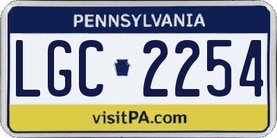 PA license plate LGC2254