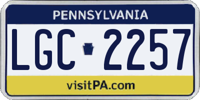PA license plate LGC2257