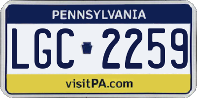 PA license plate LGC2259