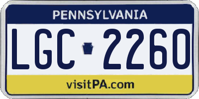 PA license plate LGC2260