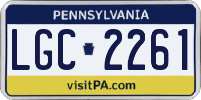 PA license plate LGC2261