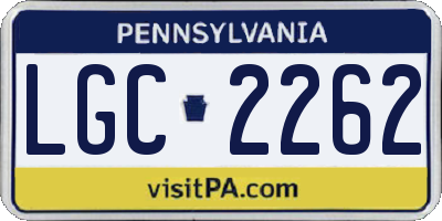 PA license plate LGC2262