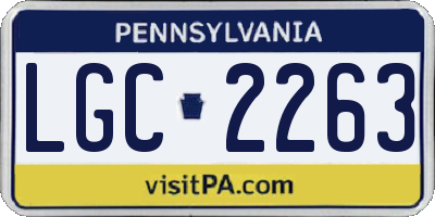 PA license plate LGC2263
