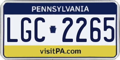 PA license plate LGC2265