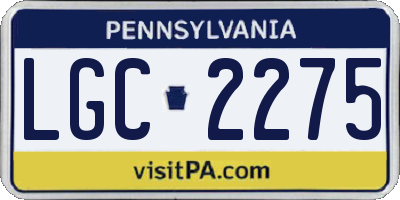 PA license plate LGC2275