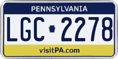 PA license plate LGC2278