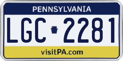PA license plate LGC2281
