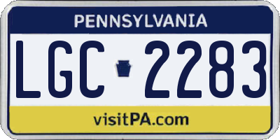 PA license plate LGC2283
