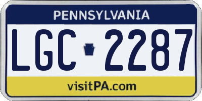 PA license plate LGC2287