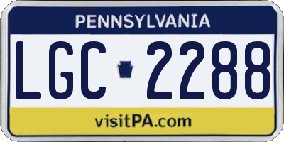 PA license plate LGC2288