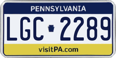 PA license plate LGC2289