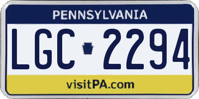 PA license plate LGC2294