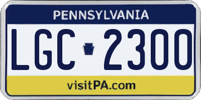 PA license plate LGC2300