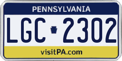 PA license plate LGC2302