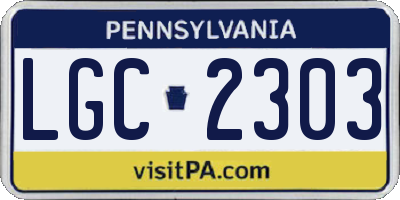 PA license plate LGC2303