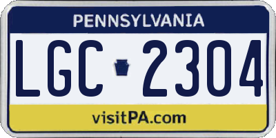 PA license plate LGC2304