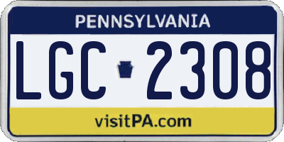 PA license plate LGC2308