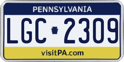 PA license plate LGC2309