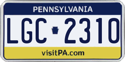 PA license plate LGC2310