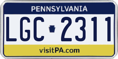 PA license plate LGC2311