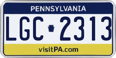 PA license plate LGC2313