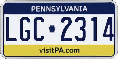 PA license plate LGC2314