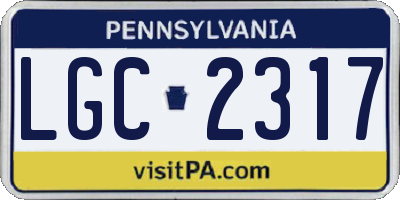 PA license plate LGC2317