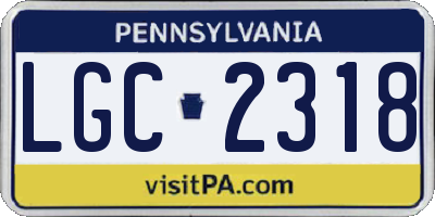 PA license plate LGC2318