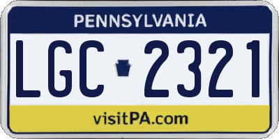 PA license plate LGC2321