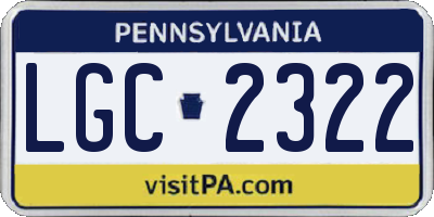 PA license plate LGC2322