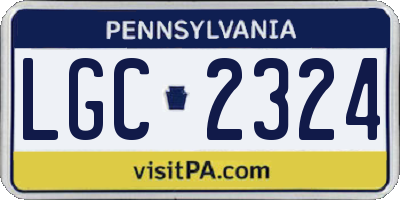 PA license plate LGC2324