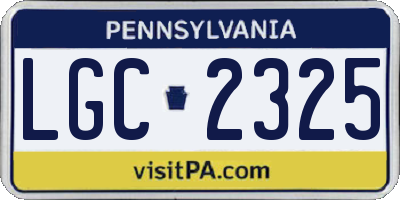 PA license plate LGC2325
