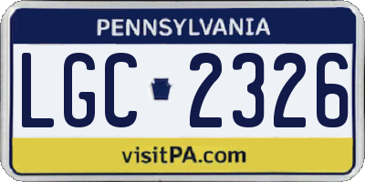 PA license plate LGC2326