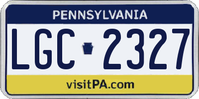 PA license plate LGC2327