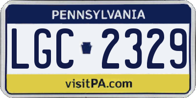 PA license plate LGC2329