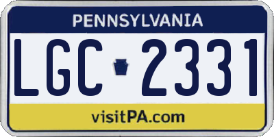 PA license plate LGC2331