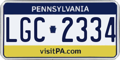PA license plate LGC2334