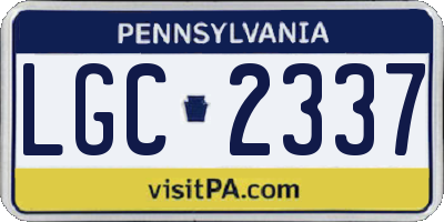 PA license plate LGC2337
