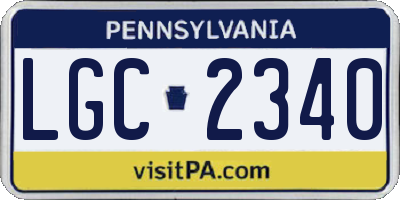 PA license plate LGC2340