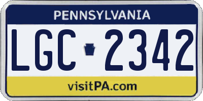 PA license plate LGC2342