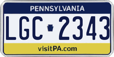 PA license plate LGC2343