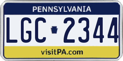 PA license plate LGC2344