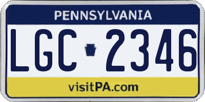 PA license plate LGC2346