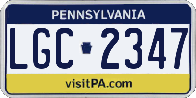 PA license plate LGC2347