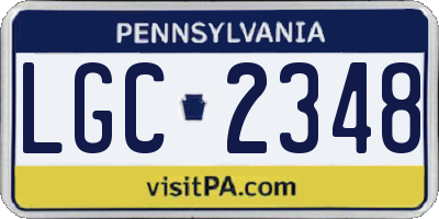 PA license plate LGC2348