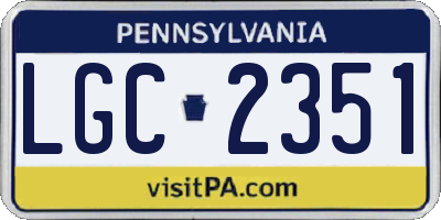 PA license plate LGC2351