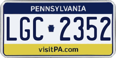 PA license plate LGC2352
