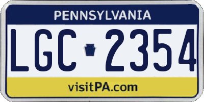 PA license plate LGC2354